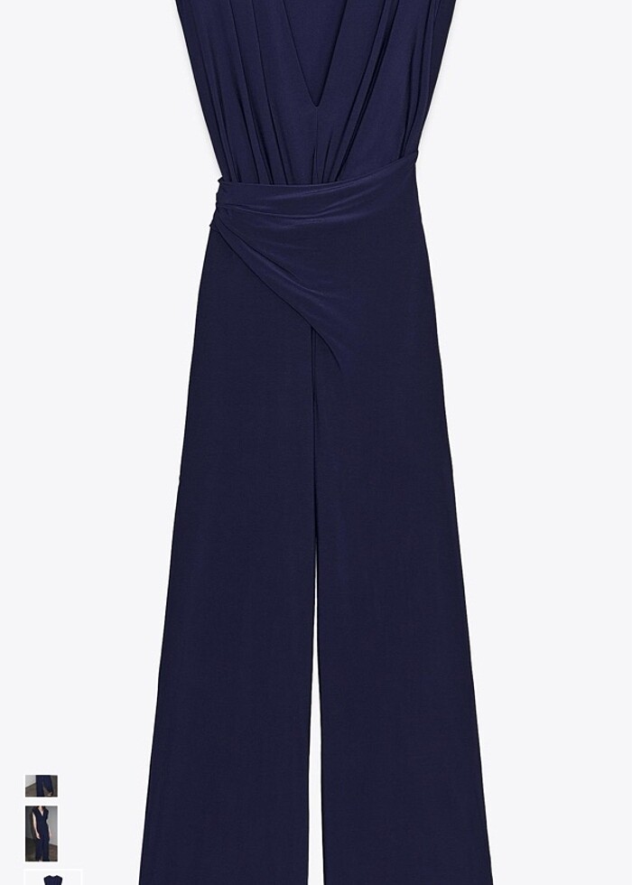 Zara Vatkalı drapeli uzun tulum - Görsel 4