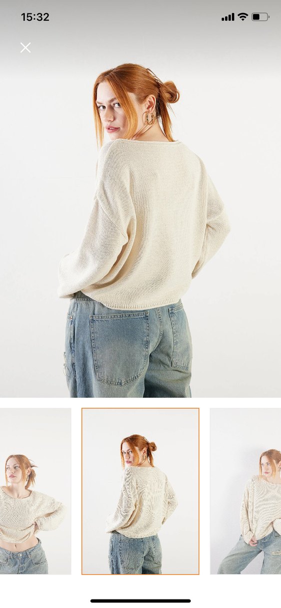 kayık yaka triko kazak - Görsel 2