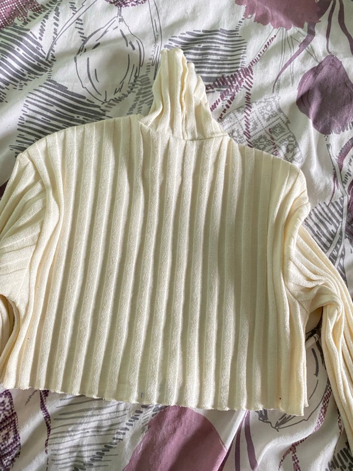 Beyaz Boğazlı Triko Kadın Kazak - Görsel 4