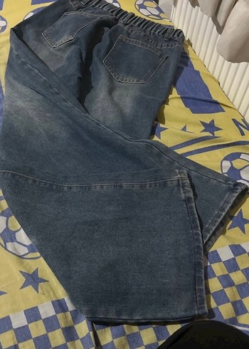 Kadın Mavi Bel Kemerli Rahat Kesim Denim Pantolon - Görsel 3