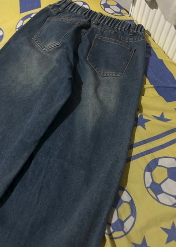 Kadın Mavi Bel Kemerli Rahat Kesim Denim Pantolon - Görsel 2