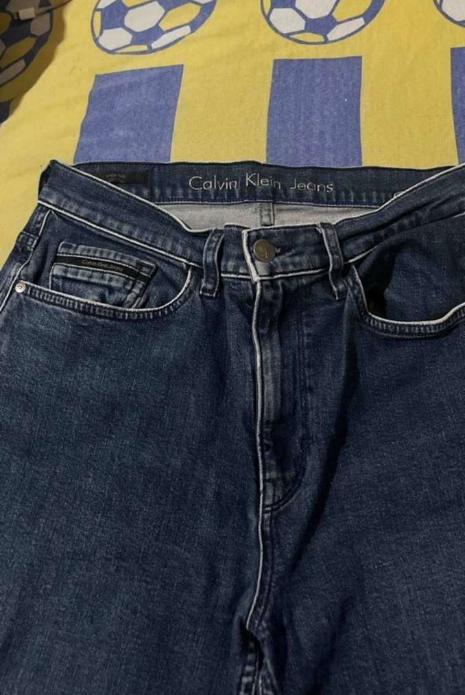 Kadın Mavi Gri Bol Kesim Midi Boy Kot Pantolon - Görsel 2