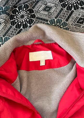 Kadın Kırmızı Fermuarlı Yüksek Yakalı Ceket - Görsel 3