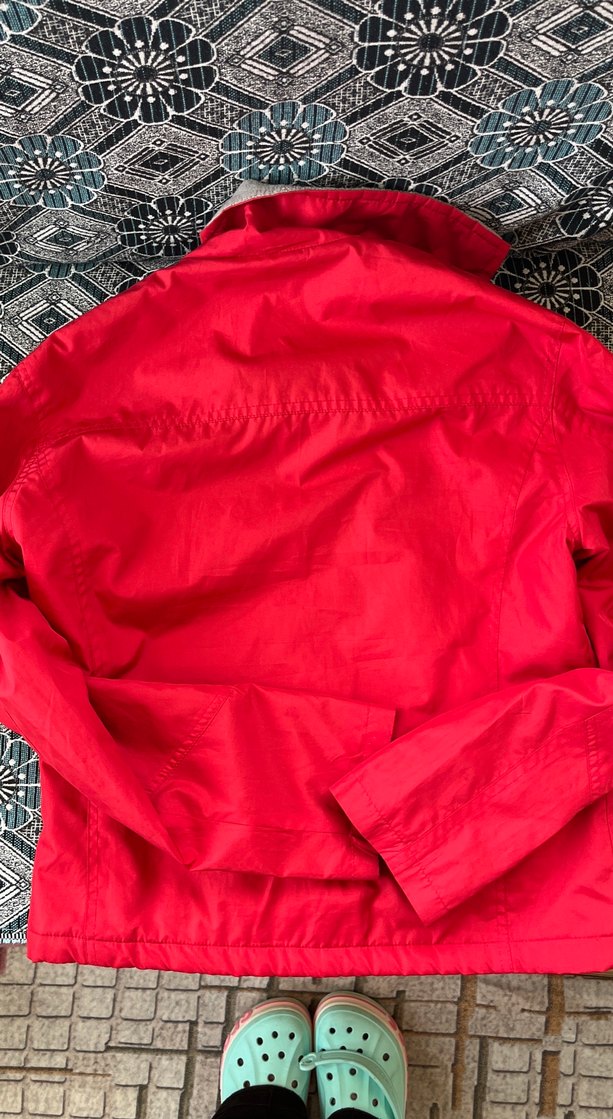 Kadın Kırmızı Fermuarlı Yüksek Yakalı Ceket - Görsel 2