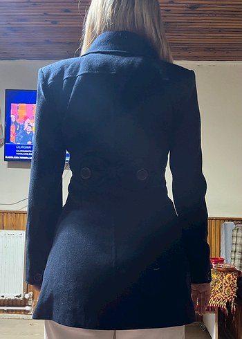 Siyah Düğmeli Kadın Blazer Ceket - Görsel 3