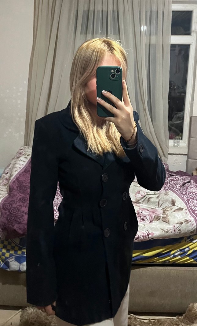 Siyah Düğmeli Kadın Blazer Ceket - Görsel 2