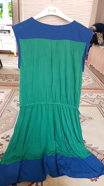 xl Beden yeşil Renk Mavi yeşil elbise