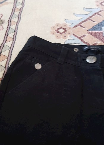 Mango Kadın Siyah Mini Kot Şort Bol Kesim