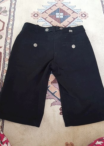 38 Beden siyah Renk Kadın Siyah Mini Kot Şort Bol Kesim