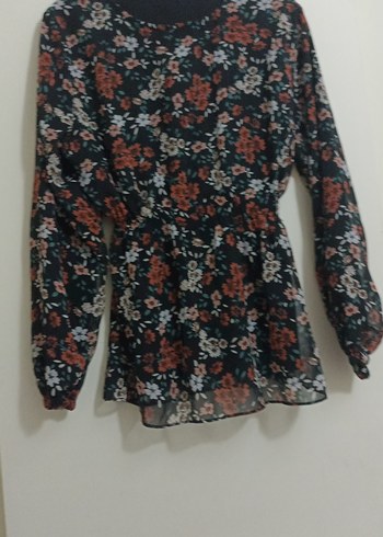 Çiçek Desenli Uzun Kollu Kadın Bluz - Görsel 3