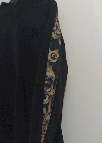 Siyah Erkek Sweatshirt Yarım Fermuarlı - Görsel 4