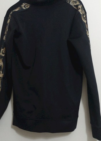 Siyah Erkek Sweatshirt Yarım Fermuarlı - Görsel 8