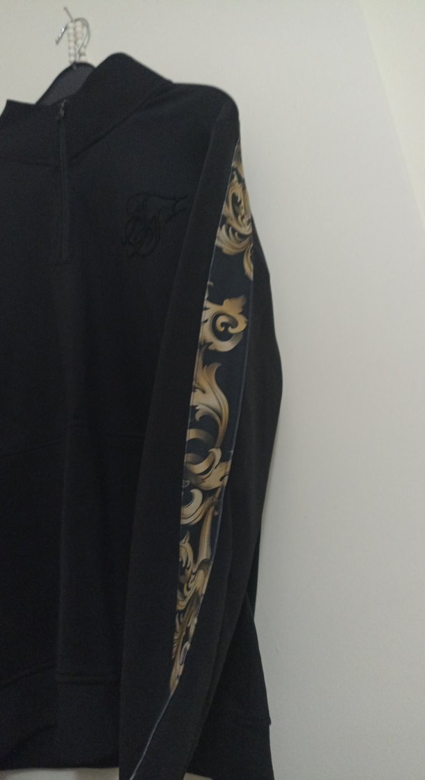 Siyah Erkek Sweatshirt Yarım Fermuarlı - Görsel 4