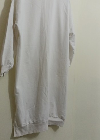 Kadın Beyaz Uzun Kollu Salaş tunik - Görsel 4