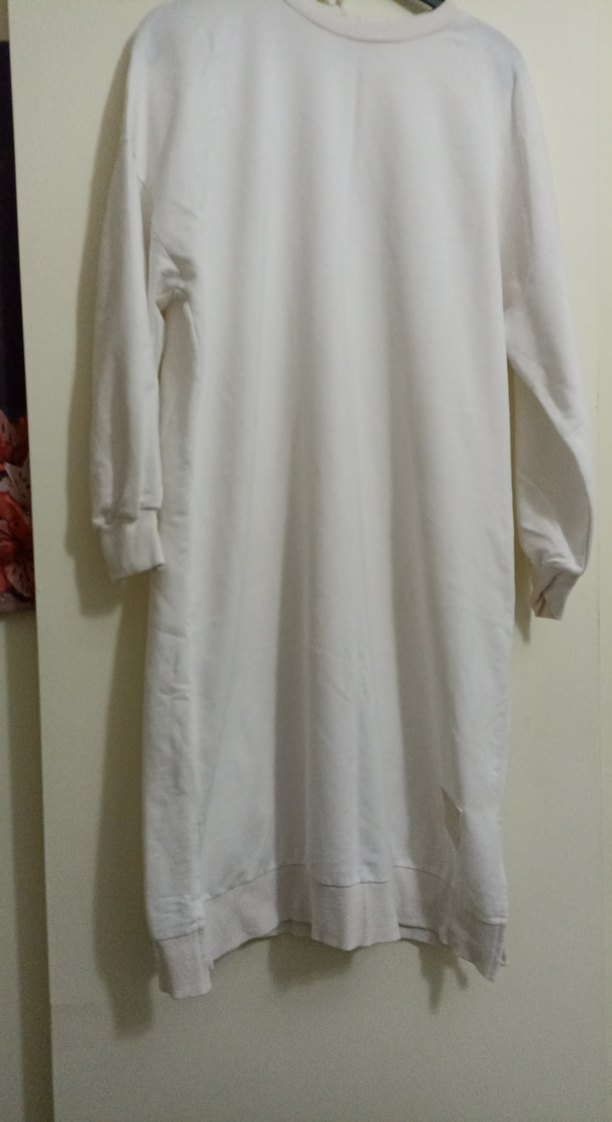 Kadın Beyaz Uzun Kollu Salaş tunik - Görsel 3