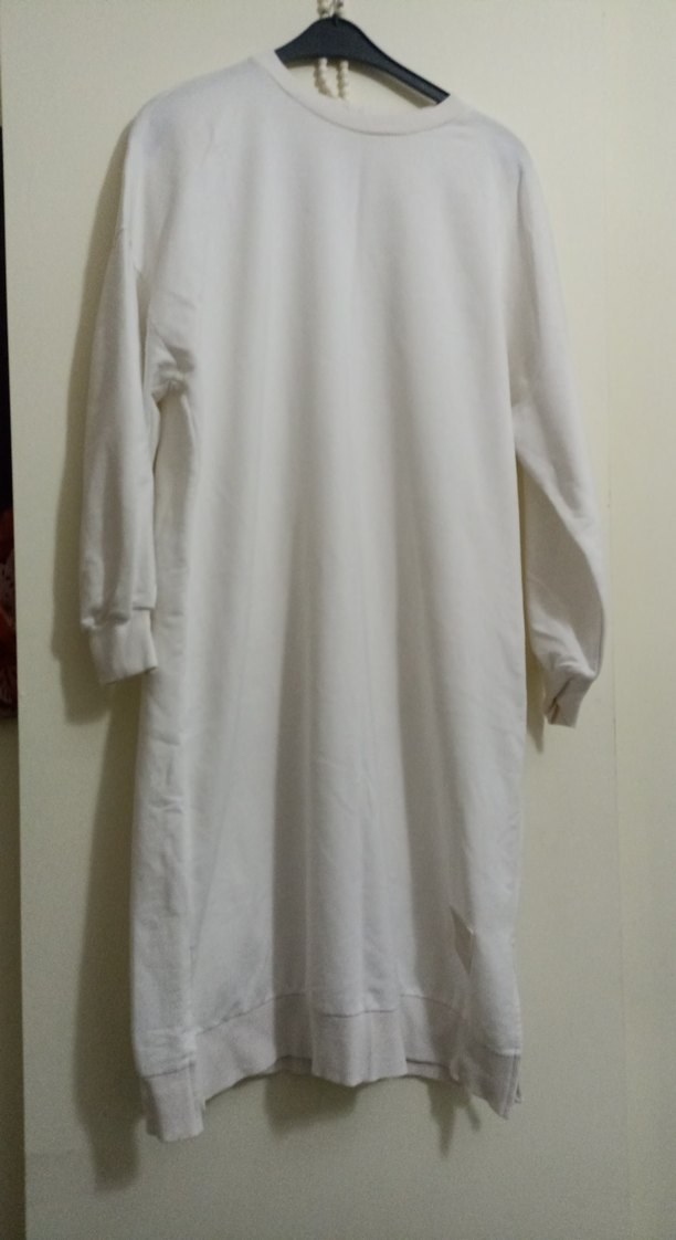 Kadın Beyaz Uzun Kollu Salaş tunik - Görsel 2