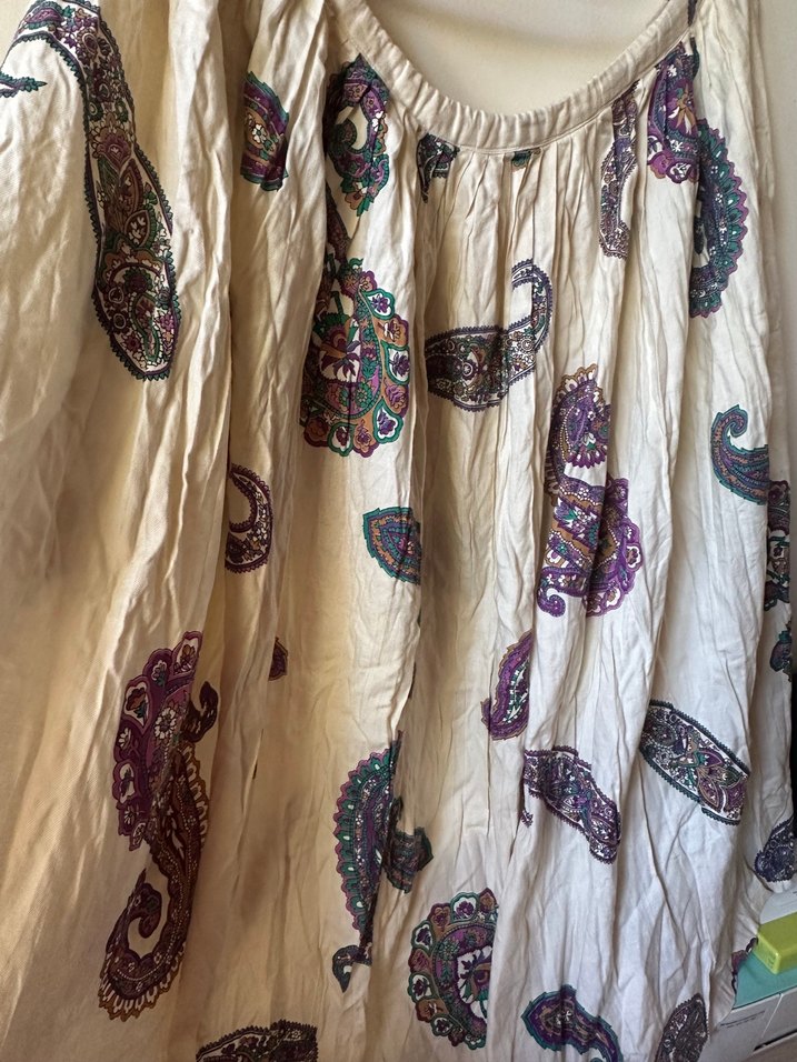 Bohem Çok Renkli Uzun Hamile Etek - Görsel 2