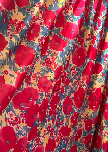 Renkli Bağlama Desenli Uzun Bohem Hamile Eteği - Görsel 4