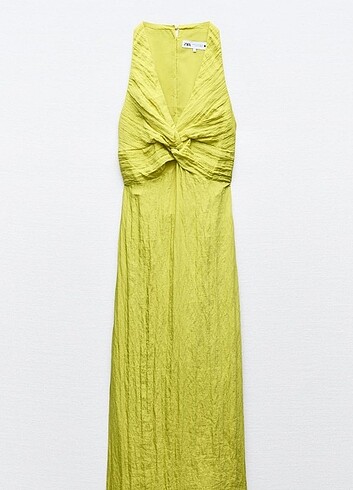 Zara lime yeşili elbise