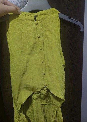 m Beden Zara lime yeşili elbise