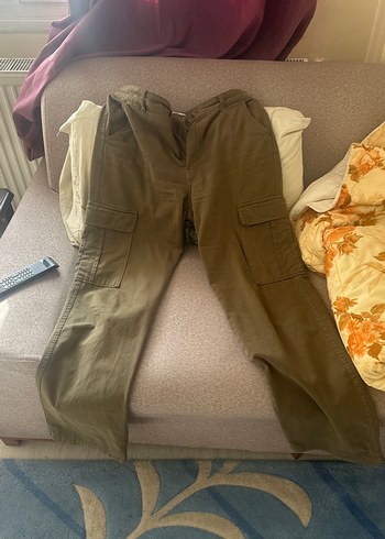 Kahverengi Kadın Kemerli Rahat Kumaş Pantolon - Görsel 3