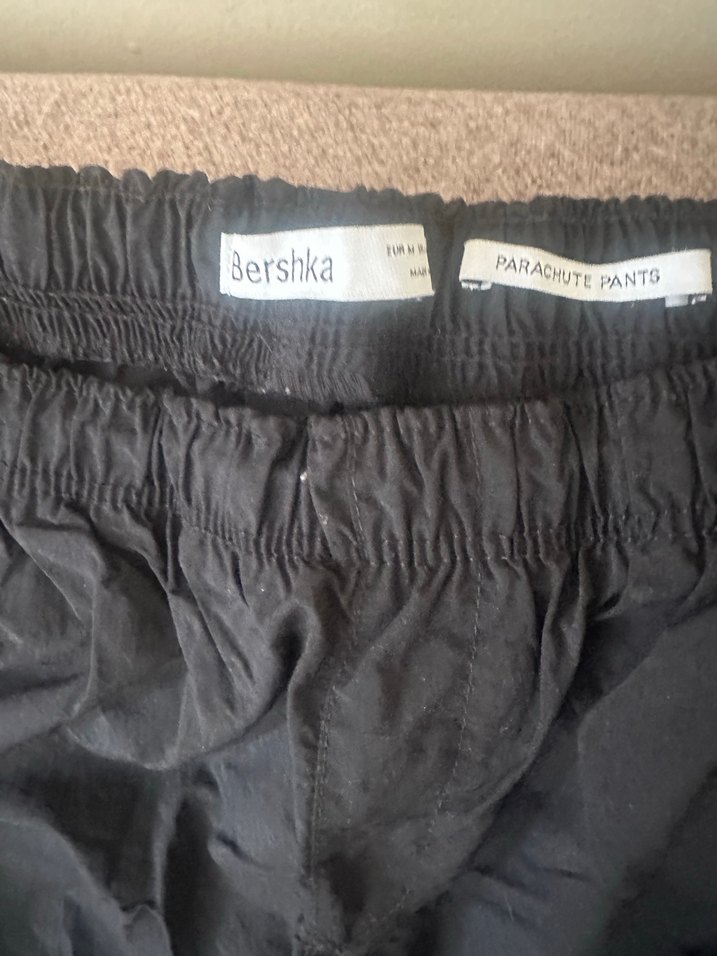 Kadın Siyah Keten Salaş Midi Pantolon hiç giyilmedi geniş bol - Görsel 2