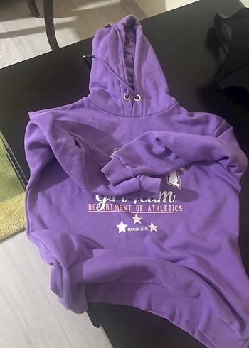 Mor Baskılı Kadın Sweatshirt - Görsel 2