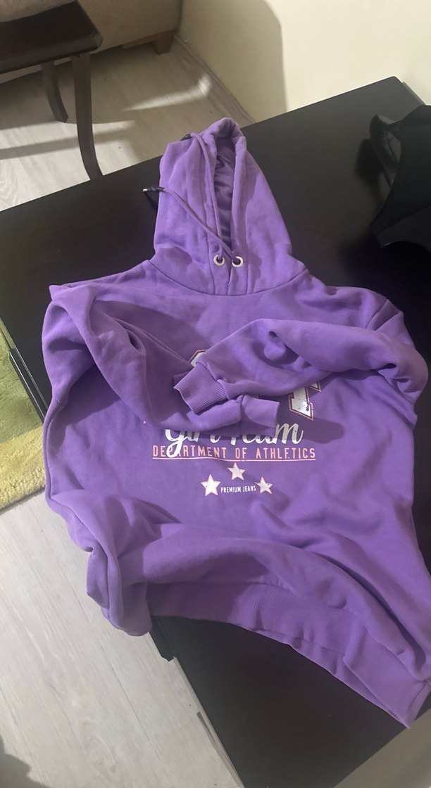 Mor Baskılı Kadın Sweatshirt - Görsel 2