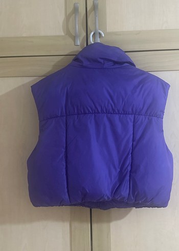 Mor Düğmeli Kolsuz Kadın Yelek hiç giyilmedi - Görsel 3