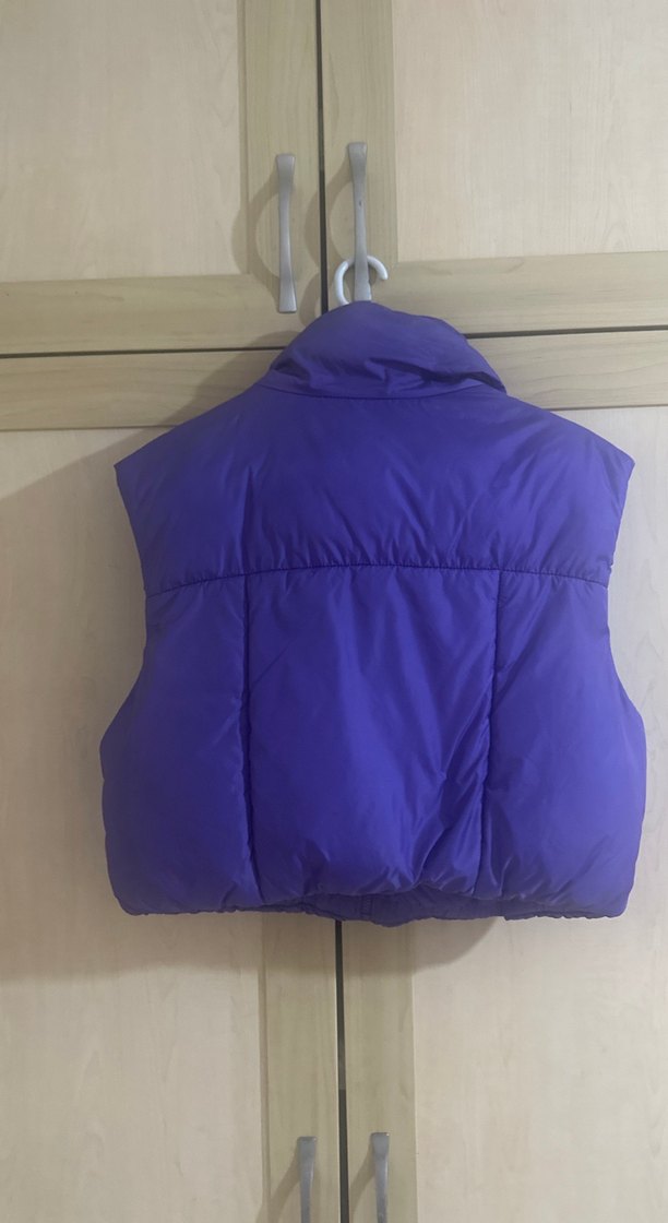 Mor Düğmeli Kolsuz Kadın Yelek hiç giyilmedi - Görsel 3