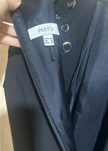 Siyah Nakışlı Kemerli Midi Elbise sadece bi kere giyildi orjinal - Görsel 3