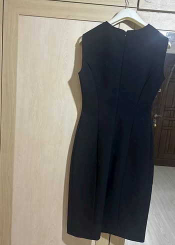 Siyah Nakışlı Kemerli Midi Elbise sadece bi kere giyildi orjinal - Görsel 2