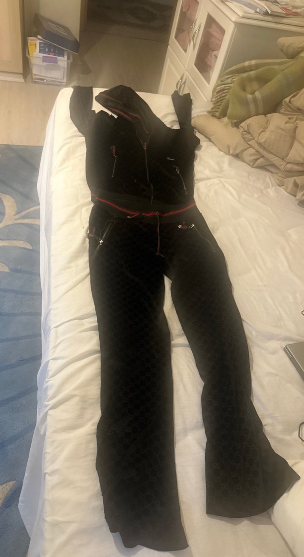 Kızlar için Fermuarlı Siyah Gotik Takım gucci marka - Görsel 2