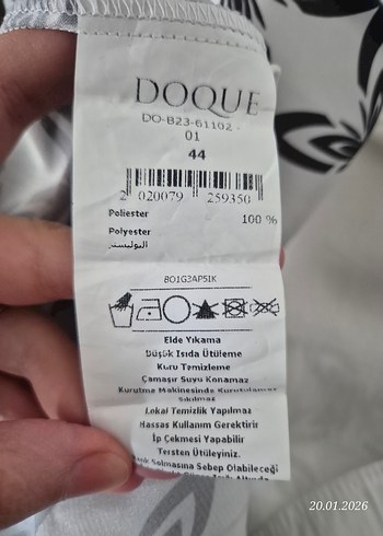 Uzun Kollu Baskılı Beyaz Tunik - Görsel 5