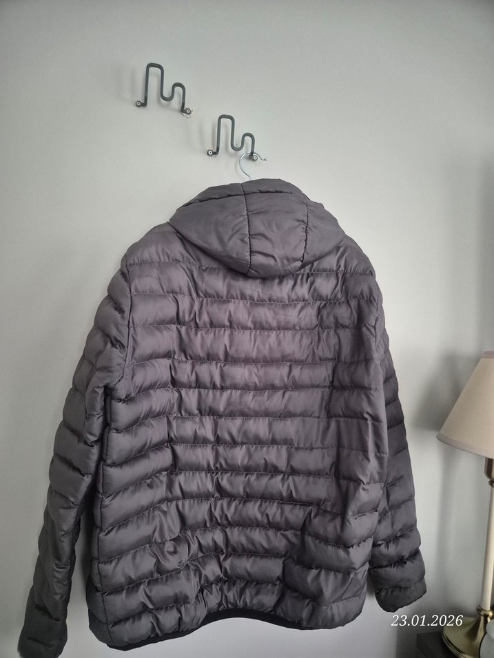 Gri Kapüşonlu Erkek Mont - Görsel 2