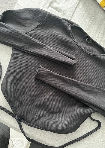 Siyah Beli Kuşaklı Kadın Bluz - Görsel 2