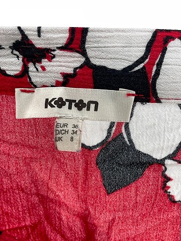 36 Beden kırmızı Renk Koton Midi Etek %70 İndirimli.