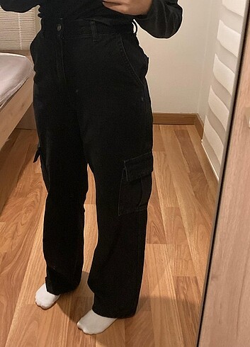 Lcw waikiki xside kargo cepli siyah bol jean