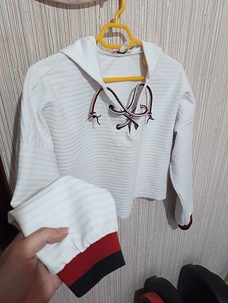 beyaz crop koton 