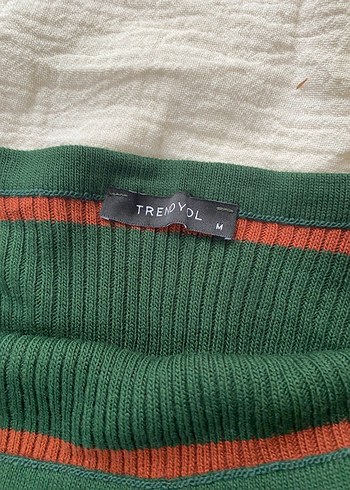 Çizgili, Kayık Yaka, Uzun Kollu Kadın Triko - Görsel 2