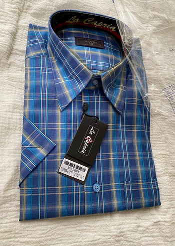 Mavi Kısa Kollu Regular Fit Gömlek - Görsel 4