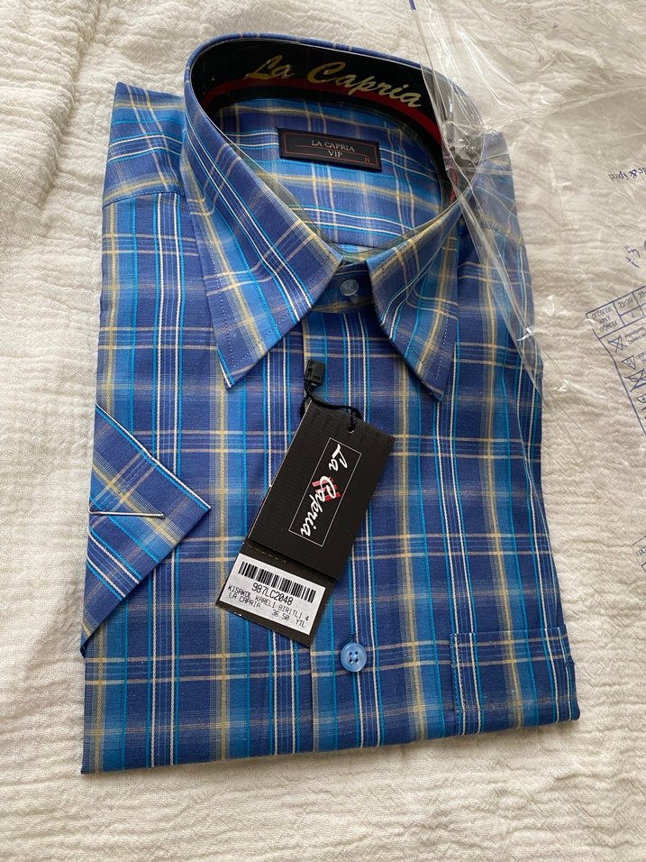 Mavi Kısa Kollu Regular Fit Gömlek - Görsel 4