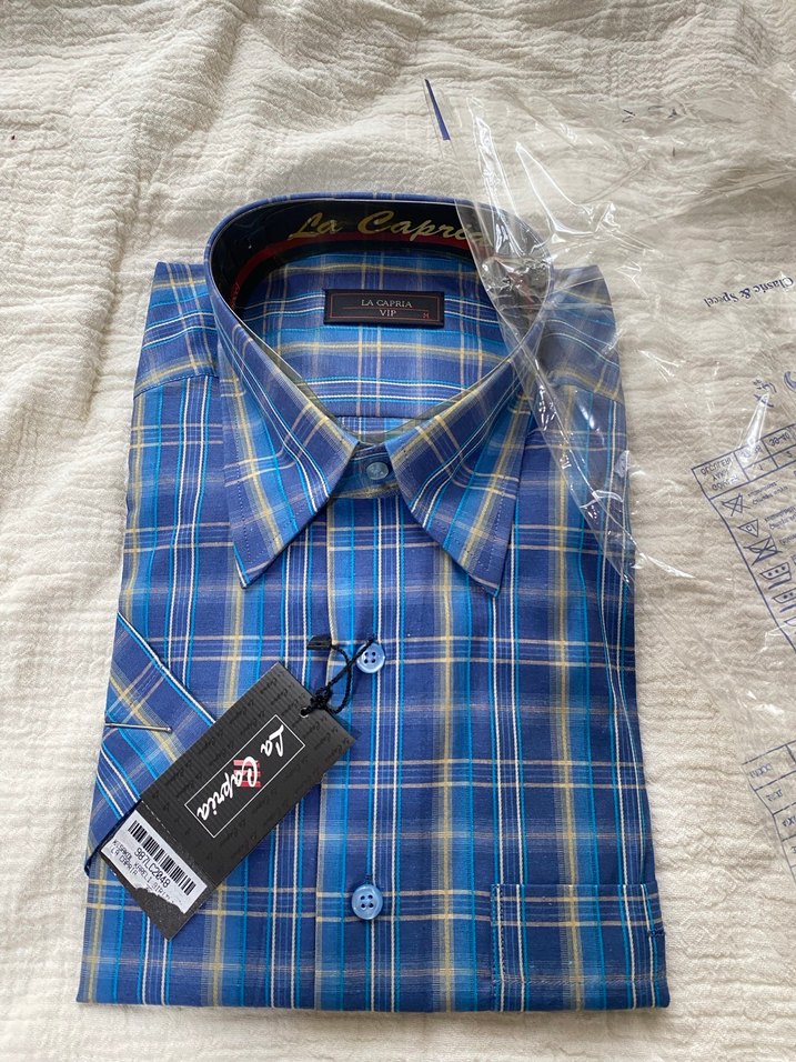 Mavi Kısa Kollu Regular Fit Gömlek - Görsel 3