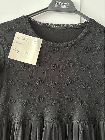 Sisley Zara kız çocuk güpürlü tül detaylı elbise