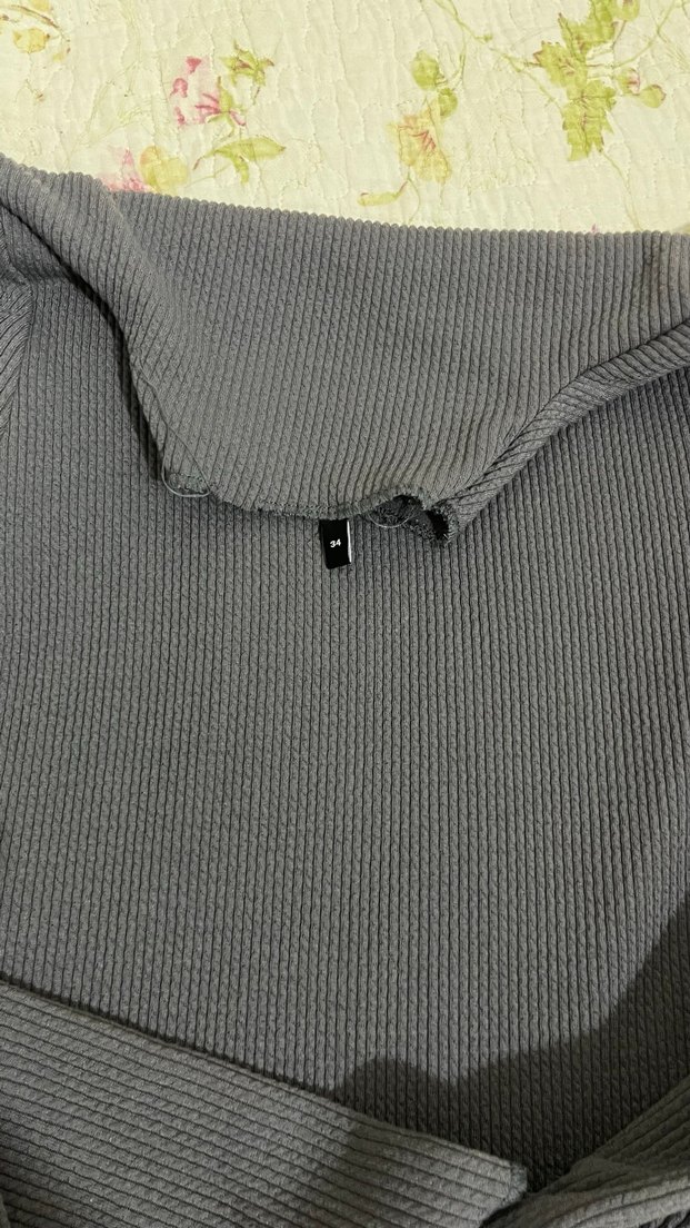 Gri Uzun Kollu Balıkçı Yaka Elbise - Görsel 2