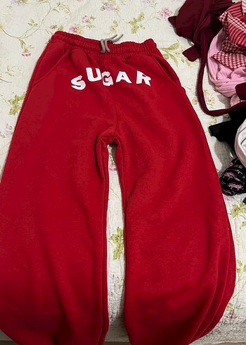 Kadın Kırmızı Baskılı Rahat Eşofman - Görsel 2