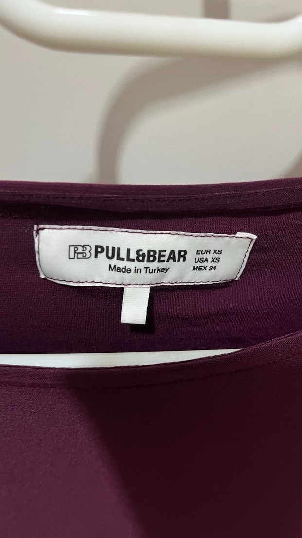 Bordo Drapeli Uzun Kollu Kadın Elbise - Görsel 2