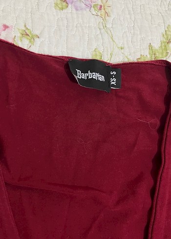 Bordo V Yaka Drapeli Uzun Kollu Bluz - Görsel 3