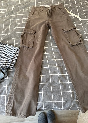 Kahverengi Kemerli Yumuşak Kumaş Pantolon - Görsel 2