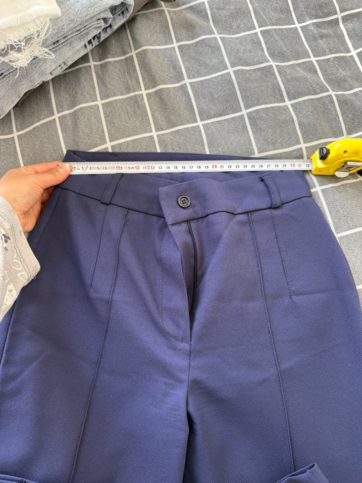 Kadın Mavi Kumaş pantalon - Görsel 2